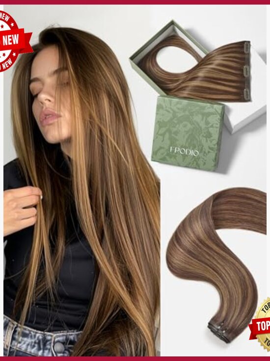 Remy Human Hair Clip-In Extensions 100g Heat Resistant 7 Piece Set